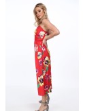 Red summer dress with flowers for everyday use MP60092 - Online store - Boutique